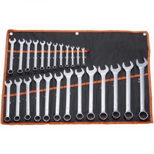 Jeu de cl&eacute;s mixtes 25 pi&egrave;ces m&eacute;triques de 6 mm &agrave; 32 mm avec pochette enroulable, adapt&eacute; &agrave; diverses t&acirc;ches telles que les r&eacute;parations automobiles