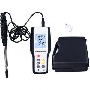 An&eacute;mom&egrave;tre Num&eacute;rique, An&eacute;mom&egrave;tre Thermique &agrave; &eacute;cran LCD, Compteur de Vitesse du Vent et de Temp&eacute;rature avec Capteur, An&eacute;mom&egrave;tre Portable pour Conduit