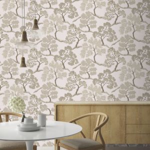 Papier peint intiss&eacute; Arbres 1005 x 52cm Beige, or