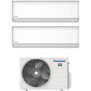 Panasonic - Climatiseur r&egrave;versible Dual Split S&eacute;rie Etherea Blanc 9+12 avec CU-2Z50TBE R-32 Wi-Fi Int&eacute;gr&eacute; 9000+12000 Blanc