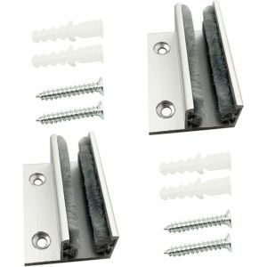 Porte Coulissante en Verre Guide au sol Pince en Verre Support de Tablette en Verre Syst&egrave;me de Porte Coulissante 2 Pi&egrave;ces en Alliage