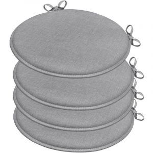 Emmevi Mv S.p.a. - Lot De 4 Coussins De Chaise Rond Coton Lavable Doux Housse De Chaise Couleur Unie Pastel - Anthracite