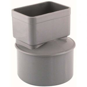 Raccord / Manchon PVC &Oslash; 100 pour descente gouttiere Aluminium 82 x 56 mm