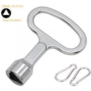 Triangle Poubelle Cl&eacute; Poubelle Jaune Triangulaire Clef Triangle &agrave; Douille en M&eacute;tal pour Compteur Gaz Ascenseurs Armoire Electriques Coffret (Livr&eacute;