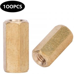 Frixovel - M3 Entretoise en Laiton Couplage pour Carte Mère Écrous Hexagonaux M3 Entretoise 2 Voies M3x5 / 6/8/10/12/15/20-50(100 pièces M3 x 10)