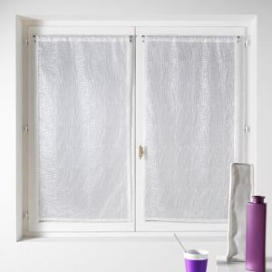 Petit voilage à la paire en Organza Uni Blanc 80x160 cm