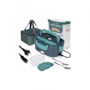 Lunch Box Chauffante, 3 en 1 Boite Chauffante Repas(12V / 24V / 220V), 1.5L Portable Gamelle Chauffante, 60W Boite a Repas Chauffante pour Voiture,