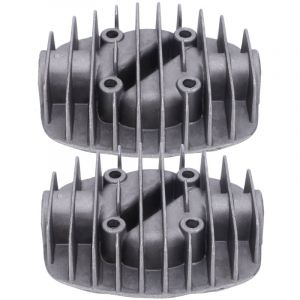 Culasse de Compresseur D'air 2 Pi&egrave;ces, Double, Accessoires de Couvercle de Cylindre, en Fonte D'aluminium pour la Dissipation de la Chaleur, Filetage