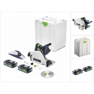 Festool TSC 55 KEB-Basic Scie plongeante sans fil 18 V / 36 V ( 2x 18 V ) 160 mm Brushless + 2x batterie 4,0 Ah + Systainer - sans chargeur
