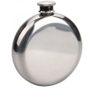 Bouteille d'alcool Ronde, 5 oz/140ml Flasque en Acier Inoxydable, Flasque Alcool Hip Flask, Portable Flacon de Hanche pour Conserver Vin, Whisky,