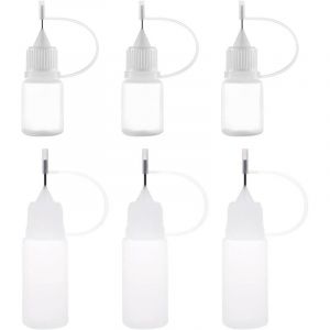 6 pcs Flacon Pipette, Flacons Plastique, Bouteille Plastique, Flacon Souple, Bouteille De Colle Vide, Bouteille De Pr&eacute;cision, 5ml/10ml