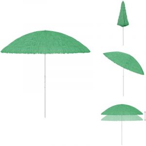 Parasol de plage Hawaii vert 300 cm - Parasol De Plage - Parasol Extérieur - Parasol Hawaï - Parasol Inclinable - Parasol Vert