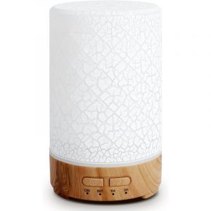 Diffuseur d'huiles essentielles, aromath&eacute;rapie, 150 ml, diffuseur d'huiles essentielles &eacute;lectrique &agrave; ultrasons avec humidificateur, 7 couleurs LED,