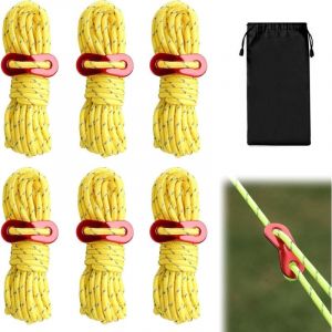 Jalleria - Corde de Tente R&eacute;fl&eacute;chissante, Corde Tente Camping avec Tendeur Tente, Corde Nylon Tendeur de Corde, pour b&acirc;che de Tente, Escalade,