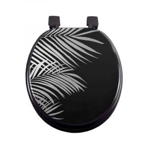 Abattant WC Imprimé "Orbella" 47cm Noir & Argent