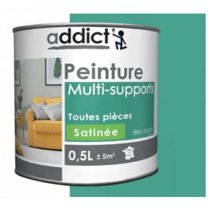 Addict - Peinture acrylique multi supports, bleu lagon satin, 0,5 litre