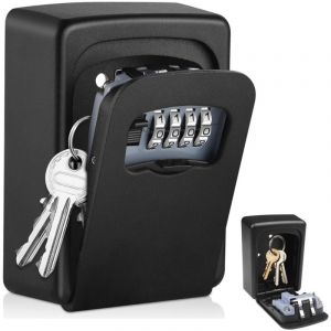 Sinbinta - Boite &agrave; Cl&eacute; S&eacute;curis&eacute;e, Boite a Clefs Murale &Eacute;tanche &agrave; l'eau et &agrave; la Rouille, Boite a Clefs Externe de S&eacute;curit&eacute; Robuste avec Code &agrave; 4