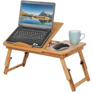 Oobest - Table Portable pour Ordinateur, Plateau de Lit Pliable, Bureau Réglable avec Trous d'aération, Table Portable pour Ordinateur, Portable