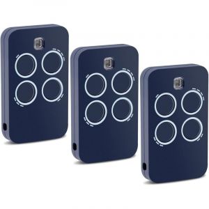 Lot de 3 T&eacute;l&eacute;commande Genius 433.92Mhz 4 Canaux Compatible avec Genius Echo TX4 433 RC, Echo TX2 433 RC, TE443H Bravo