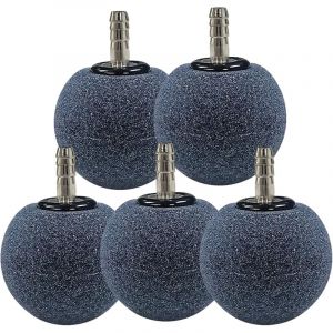 Bulleur Aquarium, 5 PCS 50mm Noir Bulleur Aquarium Silencieux, Diffuseur d'Oxyg&egrave;ne Rond Nano Bubble Air Stone, Accessoires Aquarium pour Aquariums,