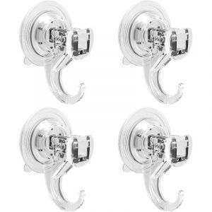 Lot de 4 ventouses avec crochet pour maison, salle de bain, douche, cuisine, maison, verre, crochets pour rideaux pour carrelage, porte douche &agrave;