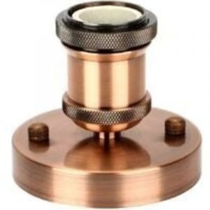 Edison Douille De Lampe E27 Vintage Adaptateur Lumi&egrave;re Socket R&eacute;tro Lustre Sans Fil En C&eacute;ramique &agrave; L'int&eacute;rieur, 1 Pack, Laiton Antique Rouge