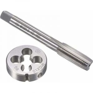 Coffret tarauds et fili&egrave;res Ensemble de tarauds et matrices m&eacute;triques M10 x 1 mm, taraud &agrave; vis &agrave; filetage machine HSS avec matrice de filetage ronde