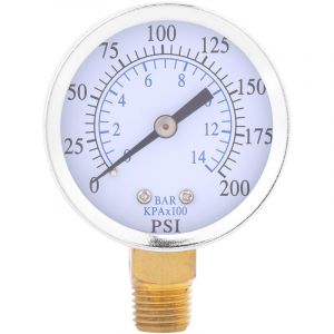 Manom&egrave;tre de pression de compresseur d'air / manom&egrave;tre hydraulique 1/4" NPT 0-200 PSI 0-14 bar