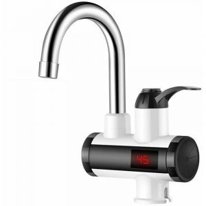 TONCHEAN Mitigeur de cuisine,3000W Robinet d'eau chaude instantané Robinet de chauffe-eau électrique avec affichage numérique LED Cuisine Robinet de