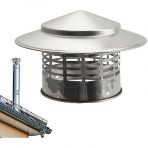 Chapeau de cheminée de cheminée Chapeau cheminée en Acier Inoxydable Capuchon Couverture d'évent cheminée Chapeau de Pluie pour Toit Rond - pour Une
