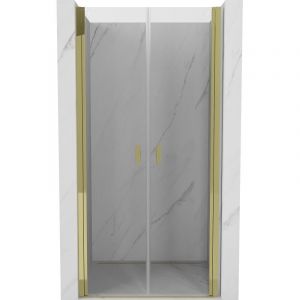 Mexen - Mist porte de douche pivotante 95 cm, transparentes, dor&eacute;es - 8A7-095-000-50-00