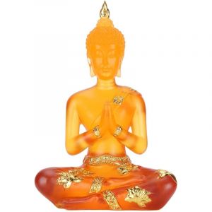 Statue de Bouddha assis transparent en r&eacute;sine, sculpture, d&eacute;coration Feng Shui pour la maison ou le bureau - Eosnow