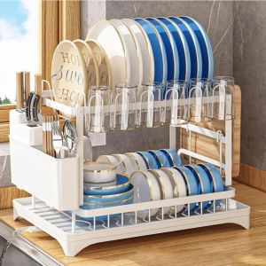 Rapanda - Panier &eacute;gouttoir d'&eacute;vier,&Eacute;gouttoir pour comptoir de cuisine, &eacute;gouttoir &agrave; vaisselle en acier inoxydable, &eacute;gouttoir &agrave; vaisselle pour comptoir