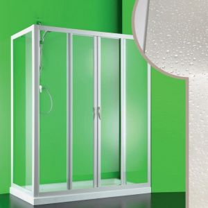 Idralite - Parois cabine de douche angulaire coulissante ouverture centrale en acrylique h 190 cm mod. Mercurio 2 90x140 cm