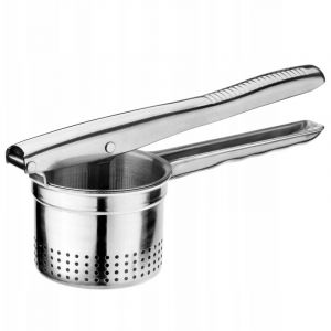 Presse Pur&eacute;e Manuel &agrave; Pommes de Terre, L&eacute;gumes, Jus de fruits, &Eacute;crase Pur&eacute;e en Acier Inoxydable, Longueur 24,5 cm, Passe au Lave Vaiselle - Kadax