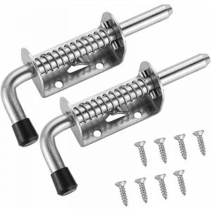 ZVD - 2pcs Verrou Porte de Garage Serrure Portail Verrou de Porte Serrure de Porte Abri de Jardin Verrou Ressort Acier Inoxydable 304 Boulon de porte