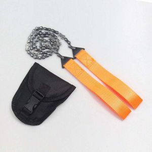 Nordic Pocket Saw Scie &agrave; Main - Tron&ccedil;onneuse Portable - Scie Manuelle &agrave; Cha&icirc;ne de 65cm Poign&eacute;es et Etui en Nylon - Fil &agrave; Scier - Mat&eacute;riel de Survie