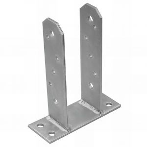 Fixtout - Embase pied de poteau en tt zinguée à visser - 75 x 200 x 50 x 4,0 mm
