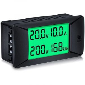 Ampèremètre Compteur Moniteur de Batterie DC 0-300A/300V Multimètre Numérique, Énergie Moniteur d'énergie LCD Voltmètre Tension Courant Cap Ohm Heure
