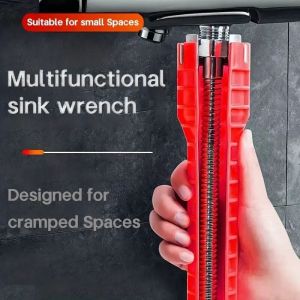 Installateur de robinet d'évier 8 en 1, clé de robinet multifonction, clé magique, outil de plomberie d'évier 1 pièce