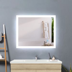 Ocean 120 x 70 cm miroir salle de bain avec anti-bu&eacute;e, miroir LED horizantal ou vertical, interrupteur tactile, puissance 30w