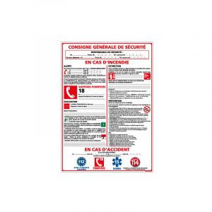 Signaletique.biz France - Panneau consigne générale de sécurité à compléter – Aluminium 2 mm – 300 x 420 mm