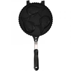Taiyaki &ndash; Gaufrier en Forme de Poisson, Po&ecirc;le Uniforme, Chauffage Double Face, G&acirc;teau en Forme de Poisson, pour Snack-bar &agrave; Domicile, 3 Pi&egrave;ces.