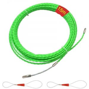 Tire Fils Electrique Aiguille Nylon avec T&ecirc;te Flexible de Guidage 15M,Electricien Tire Fil Aiguille Passe Cable,C&acirc;ble de Fil &Eacute;lectrique