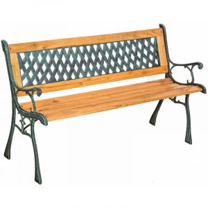 Defibrico - Banc de banc extérieur en fonte et ghepardo de jardin en bois