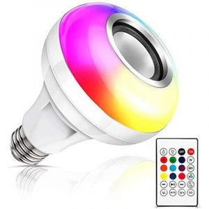 Music led Ampoule, E26 / E27 Haut Parleur Bluetooth rgb Changement de Couleur Ampoule avec Port usb avec Télécommande pour la Fête, la Maison,