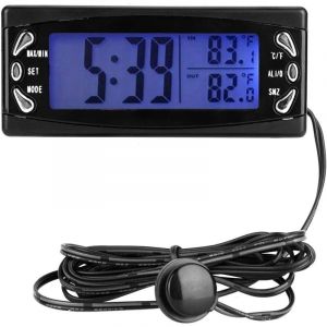 Horloge lcd, thermomètre de voiture numérique, thermomètre, 12 v pour voiture rv - Aiperq