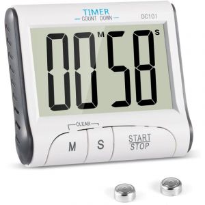 Minuteur de cuisine, minuteur de cuisine &eacute;lectronique magn&eacute;tique num&eacute;rique 24 heures avec alarme sonore, &eacute;cran LCD et fonction de compte &agrave; rebours,
