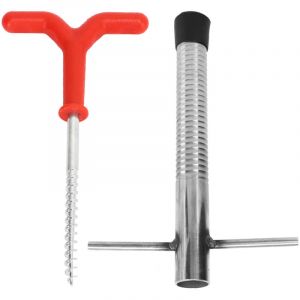 Perceuse &agrave; glace en acier inoxydable multifonctionnelle, tari&egrave;re &agrave; clous pour piquets de p&ecirc;che sur glace, abri de tente