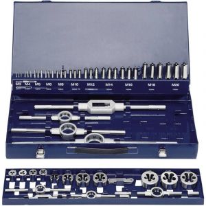 Set de tarauds et fili&egrave;res HSS, 54 pcs Eventus by Exact 10723 m&eacute;trique M3, M4, M5, M6, M8, M10, M12, M14, M16, M18, M20